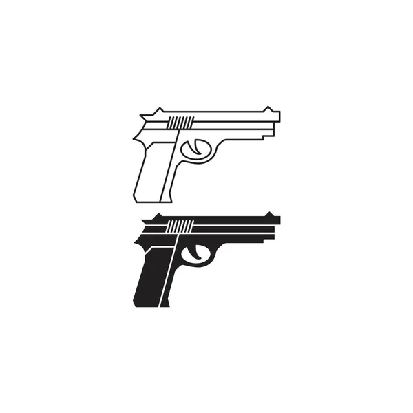 Pistol Handgun Weapon Vector Icon Template — Stockový vektor