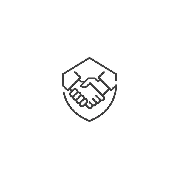 Protect Deal Handshake Shield Vector Icon Template — Image vectorielle