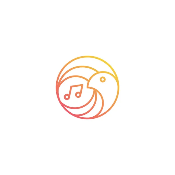 Bird Song Sound Vocal Vector Logo Icon Template — Vetor de Stock