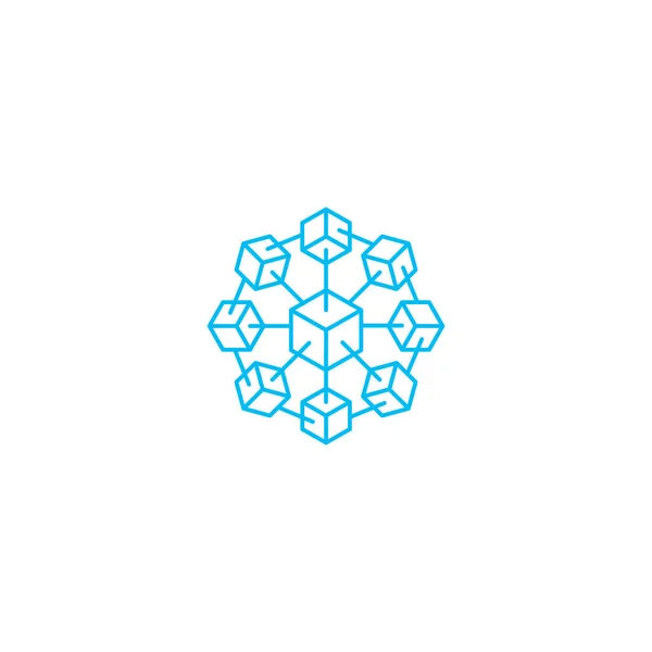 Chaîne Blocs Crypto Modèle Logo Icône Vectorielle — Image vectorielle