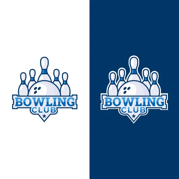Bowling Club Badge Emblem Vector Icon Logo Template — Vetor de Stock