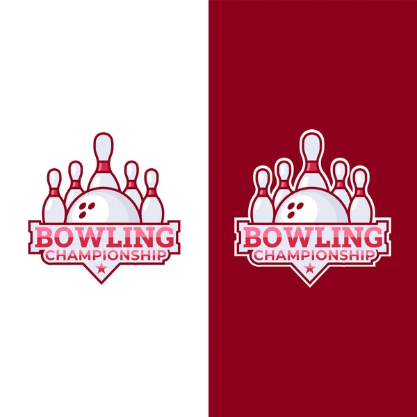 Bowling Championship Badge Emblem Vector Icon Logo Template — Vetor de Stock
