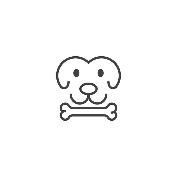 Pies Kością Wzór Ikony Wektora — Wektor stockowy