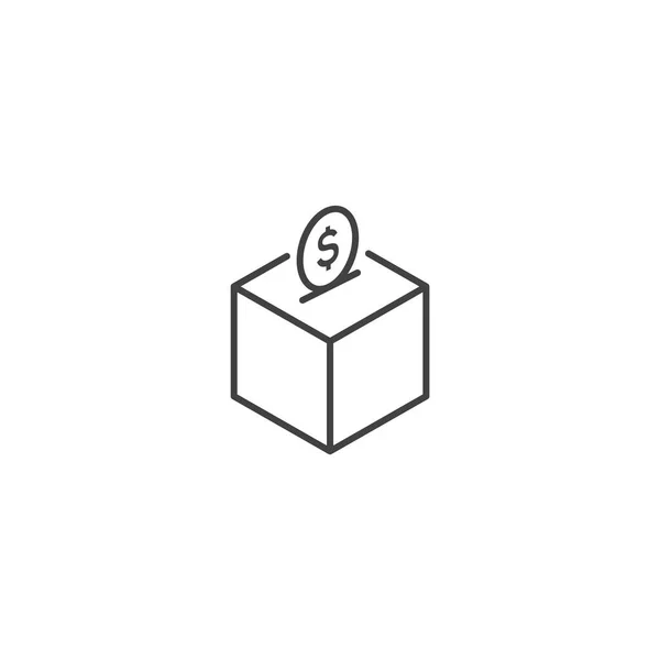 Donate Box Money Donation Vector Icon Template — Image vectorielle