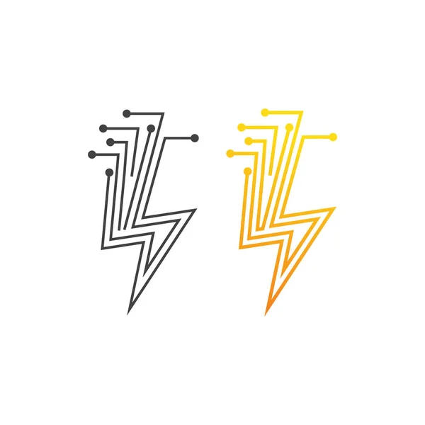 Electricity Power Lightning Thunder Technology Vector Icon Template — стоковый вектор