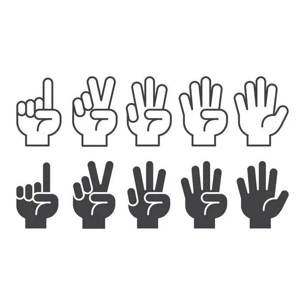 Hand Count Gesture Hand One Two Three Four Five Count — Stok Vektör