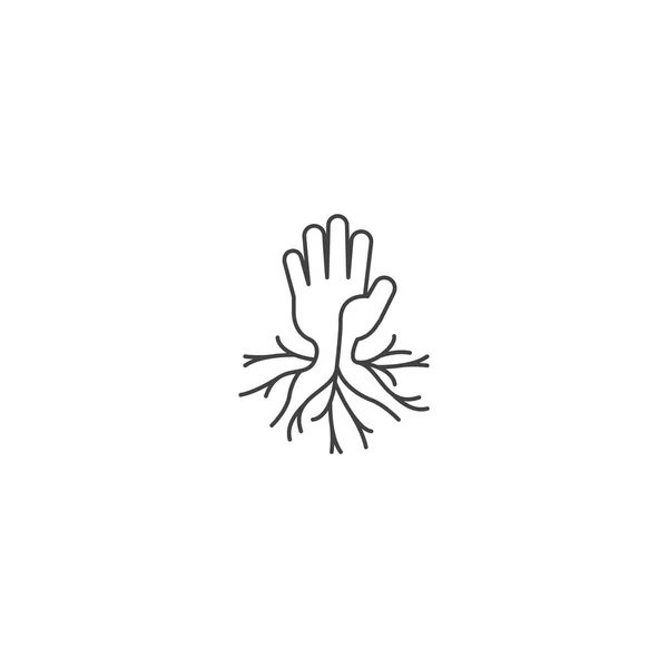 Hand Tree Root Vector Icon Template — Stockvector