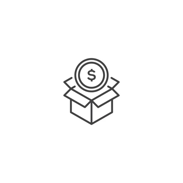 Money Box Dollar Out Box Surprise Dollar Vector Icon Template — Vector de stock
