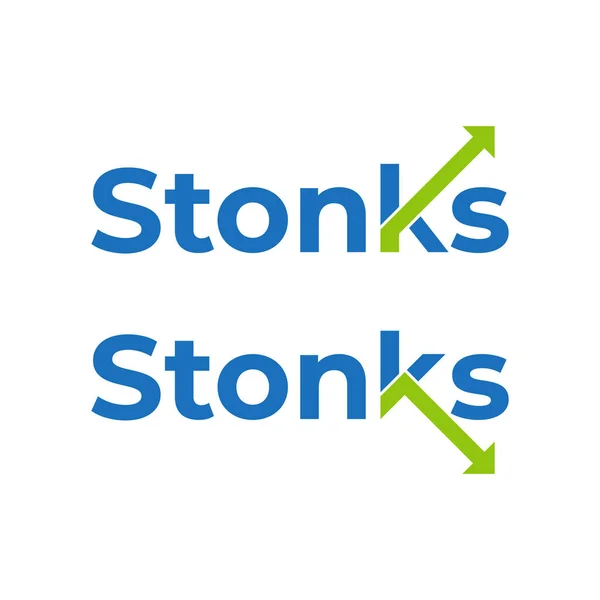 Stonks Und Keine Stonks Vector Icon Template — Stockvektor