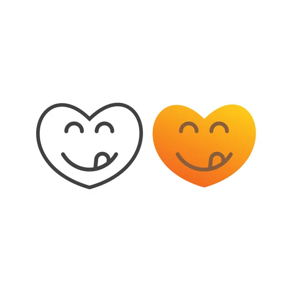 Love Yummy Delicious Food Lover Vector Icon Outline Template — 스톡 벡터