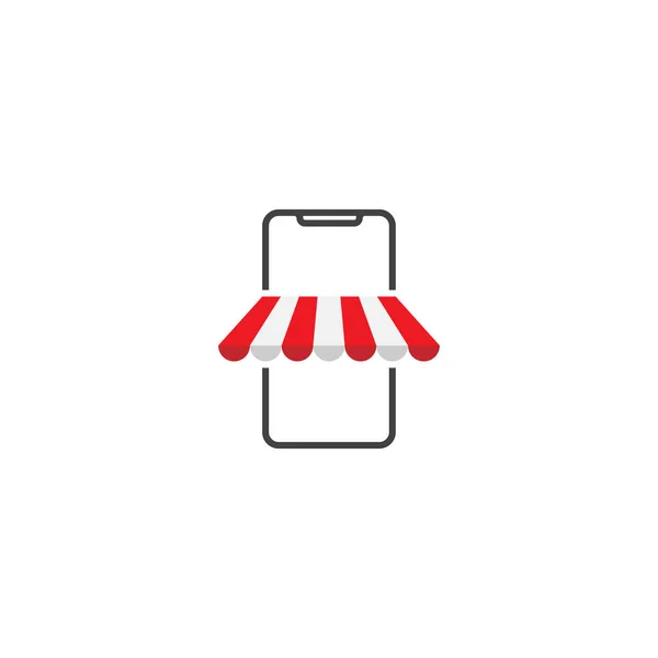 Online Shop Smartphone Shopping Vector Logo Icon Template — Vetor de Stock