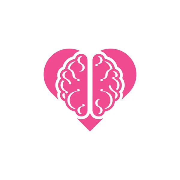 Amor Racional Corazón Cerebral Vector Logotipo Icono Plantilla — Vector de stock