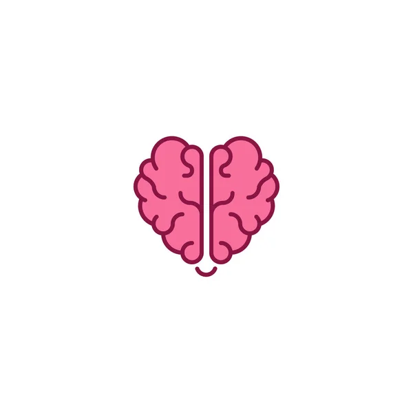 Racjonalna Miłość Serce Mózgu Szablon Ikony Logo Wektora — Wektor stockowy