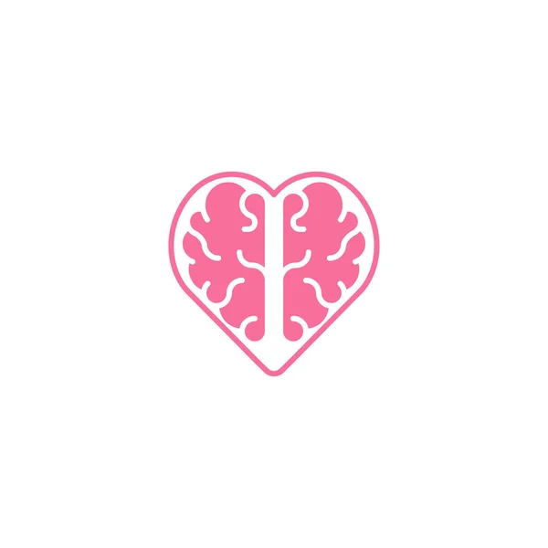 Racjonalna Miłość Serce Mózgu Szablon Ikony Logo Wektora — Wektor stockowy