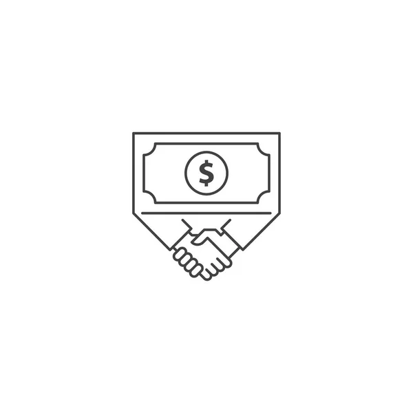 Para Anlaşması Dolar Tokalaşması Vektör Logo Şablonu — Stok Vektör