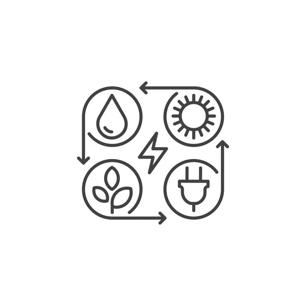 Renewable Energy Vector Outline Icon Template — Vetor de Stock