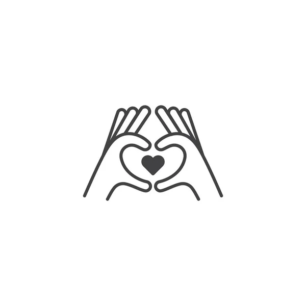 Hand Making Heart Care Love Empathy Concept Vector Icon Template Стоковая Иллюстрация
