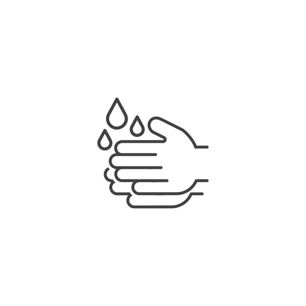 Hand Wash Washing Vector Outline Icon Template Vektör Grafikler