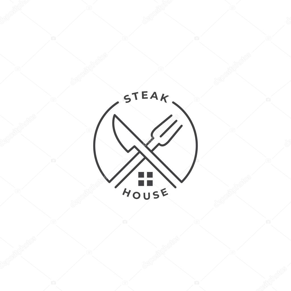 Steak house, restaurant. Vector logo icon template