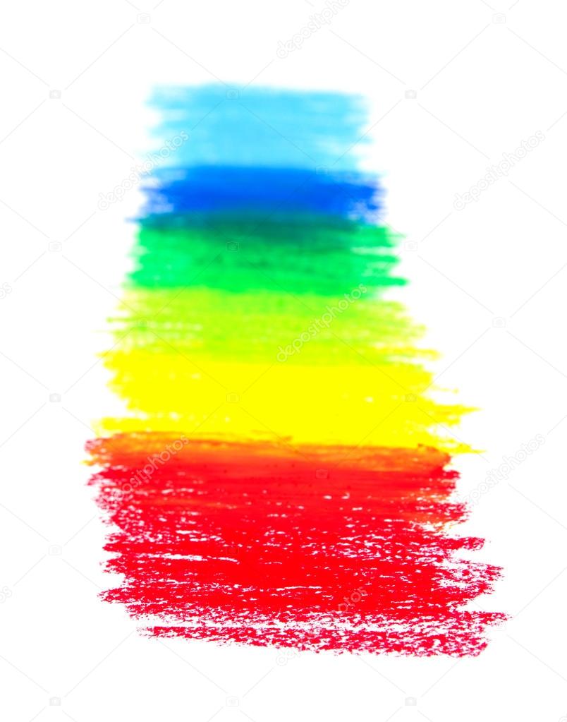 Oil Pastels spectrum closeup on paper