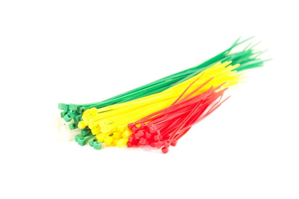 Lazos de cable de nylon de grupo multicolor — Foto de Stock