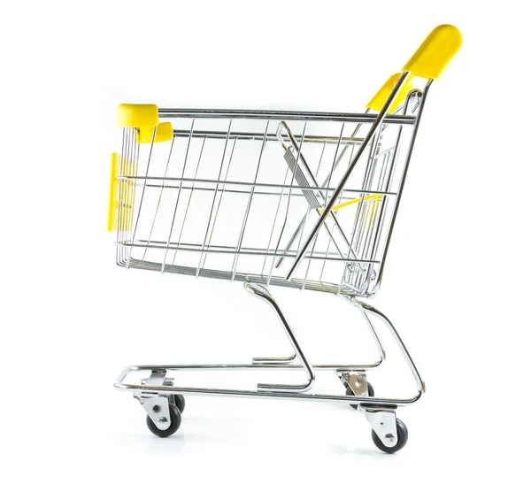 Side view shopping cart on white background — Stock Photo, Image