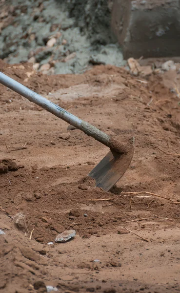 Closeup werk met spade voor opgraving — Stockfoto