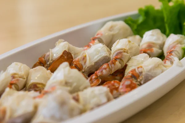 蒸的蟹腿的泰国食品 — 图库照片
