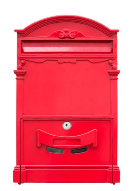 de rode postbus op witte achtergrond