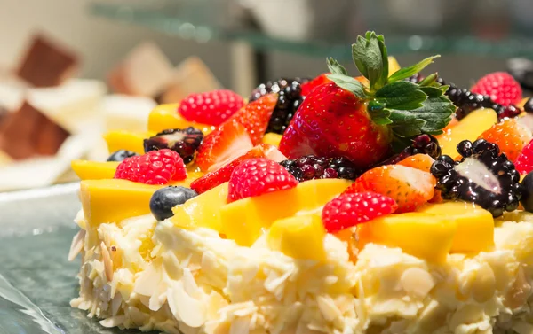 Mix strawberry fruit cheese cake — Stock Photo, Image