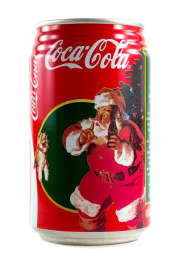 A can of Coca Cola Christmas theme isolated on white background. clipart