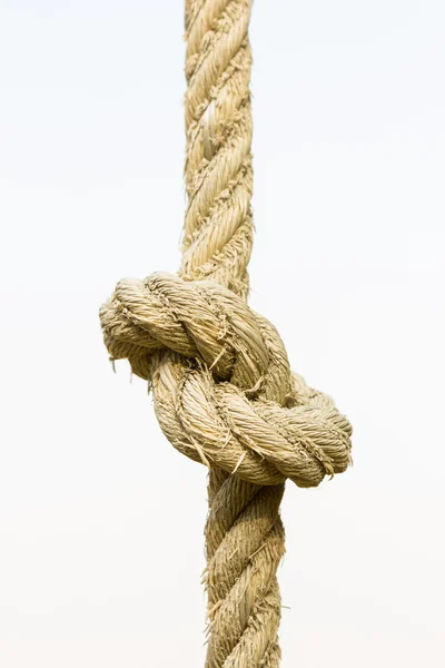 Closeup knotted Rope on White background — Stock Photo, Image