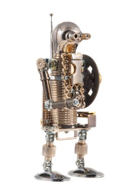 Steampunk robot. Cyberpunk stili.