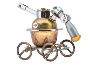 İzole Steampunk robot