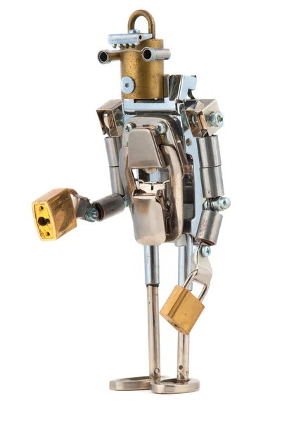 スチーム パンク ロボット。サイバー パンク スタイル。クロムと青銅の部品. — ストック写真