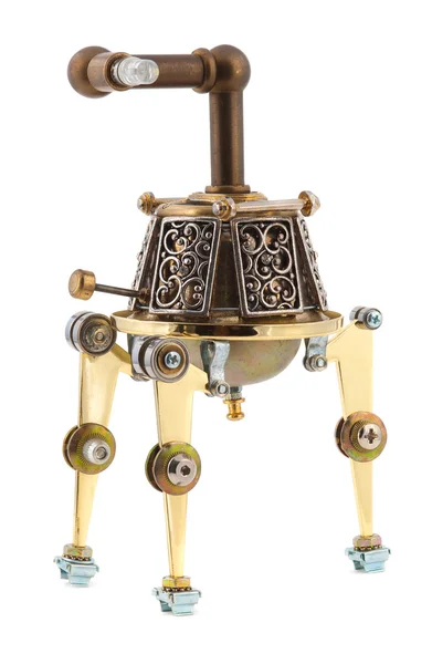 Steampunk robota na białym tle — Zdjęcie stockowe