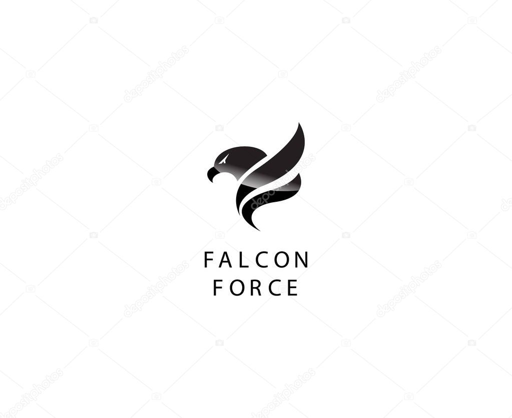 Creative initial letter F with eagle bird logo template vector illustration.