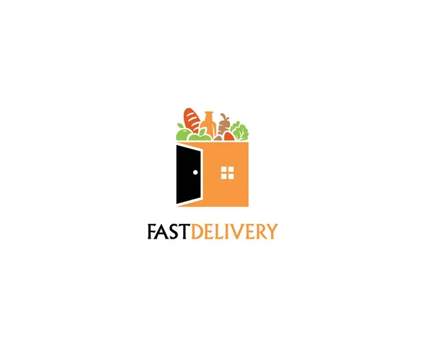 Lebensmittelgeschäft Oder Lebensmittellieferdienst Logo — Stockvektor