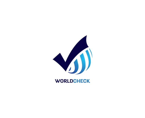 Modelo Design Logotipo World Check Modelo Logotipo Empresa Financeira Ícone — Vetor de Stock