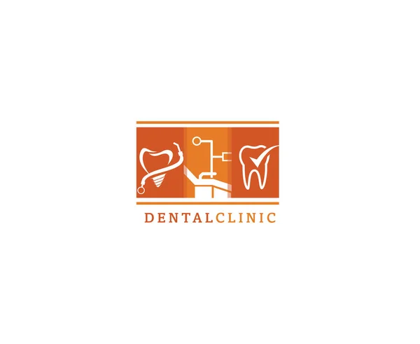 Design Logo Médico Dental Dentista Odontologia Clínica Vetor Logotipo Design —  Vetores de Stock