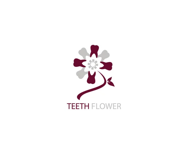 Modèle Cercle Fleur Dent Pour Conception Logo Dentaire Conception Logo — Image vectorielle