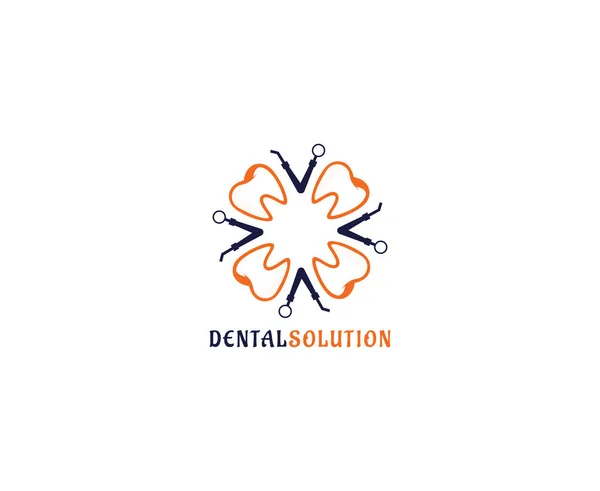 Tooth Flower Circle Pattern Dental Logo Design Dental Care Logo — Stock Vector