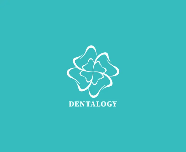 Padrão Círculo Flor Dente Para Design Logotipo Dental Design Logotipo —  Vetores de Stock