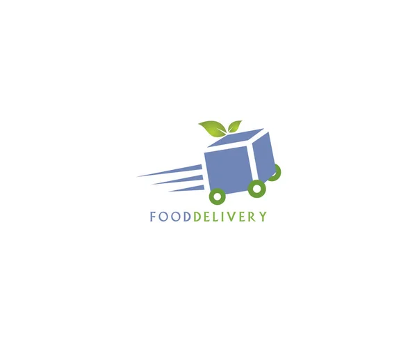 Diseño Del Logotipo Entrega Alimentos Señal Servicio Entrega Rápida — Vector de stock