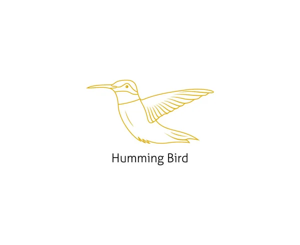Umriss Einzigartige Kolibri Logo Vorlage Tier Logo Symbol Einzigartige Fliegende — Stockvektor