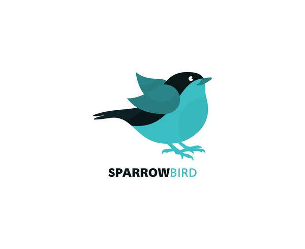 Schwarz Blauer Vogel Isoliert Mit Erweiterten Flügeln Logo Design Abstrakte — Stockvektor