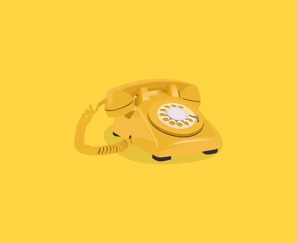 黄色の背景に隔離された電話アイコン 電話ベクトルのロゴ — ストックベクタ