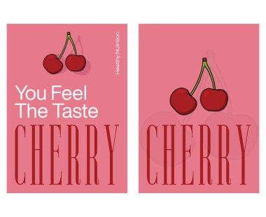 Kiraz logo tasarımı tatlı logot vektör şablonu. Kiraz suyu için amblem ve logo..
