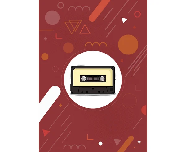 Vintage Cassette Logo Design Poster Mode Hintergrund Ikone Retro Kassetten — Stockvektor