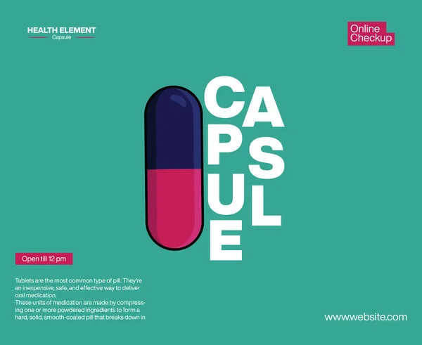Conception Logo Capsule Concept Affaires Pour Conception Modèle Industrie Pharmaceutique — Image vectorielle